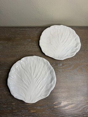 8.75" Stoneware Radicchio Salad Plate White - Threshold set of 2